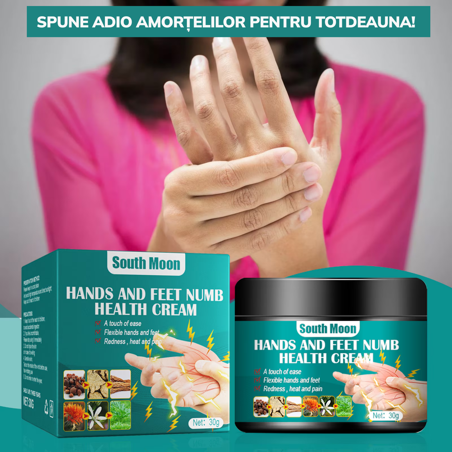 Crema naturala pentru reducerea amortelii la maini si picioare