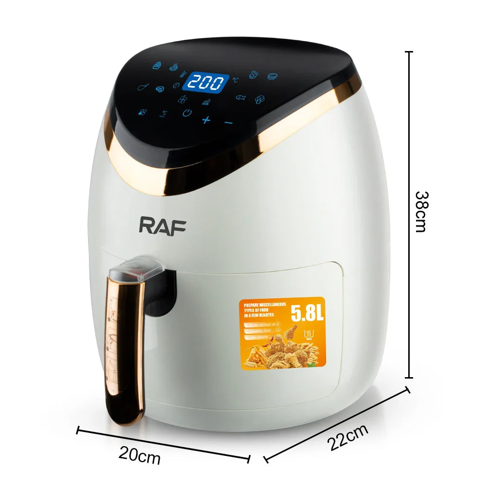Friteuza cu aer cald - Air Fryer, Capacitate 5.8L, 1500W, Display Digital
