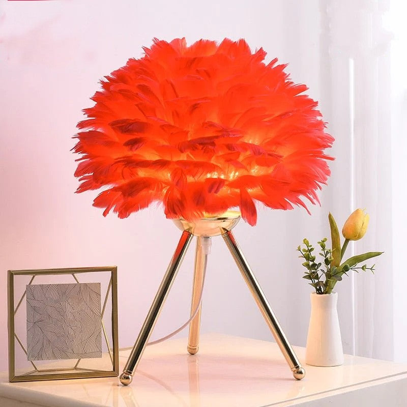 Veioză tripod cu pene