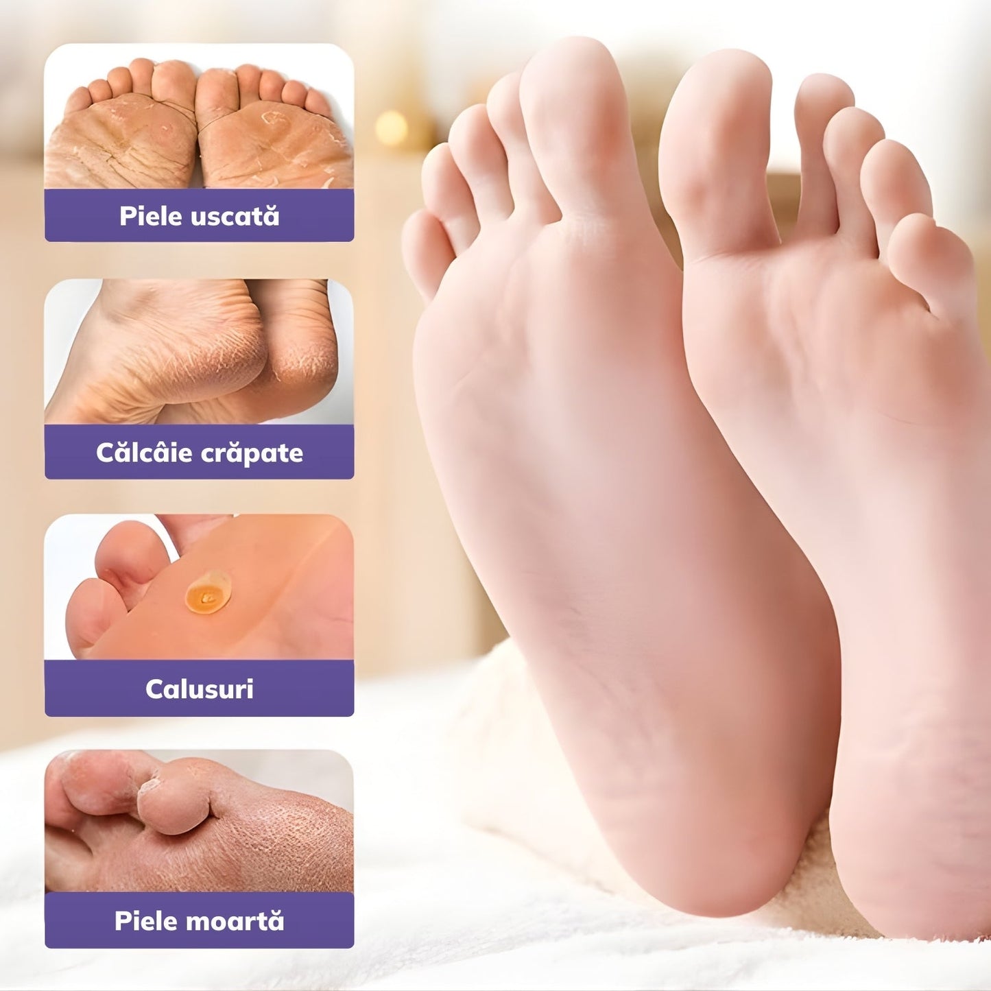 Sosete exfoliante cu lavanda pentru talpi FeetExf ™