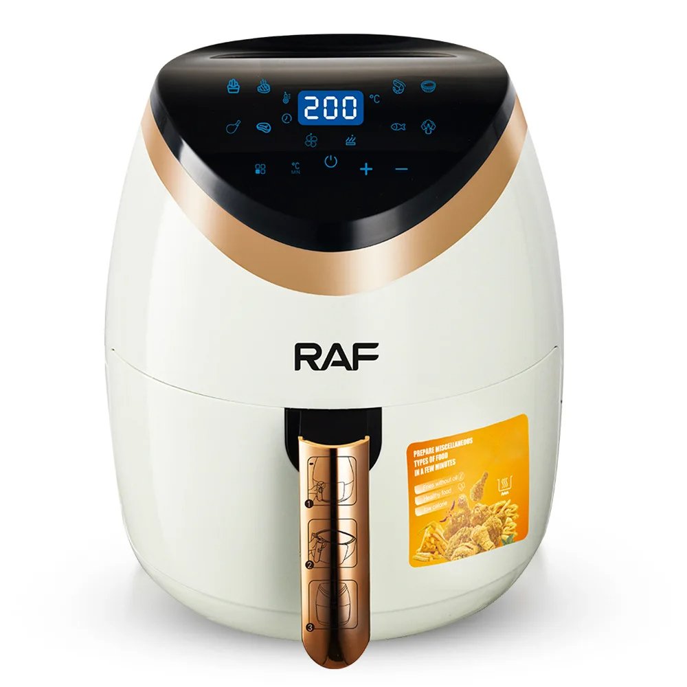 Friteuza cu aer cald - Air Fryer, Capacitate 6L, 2400W, Display Digital