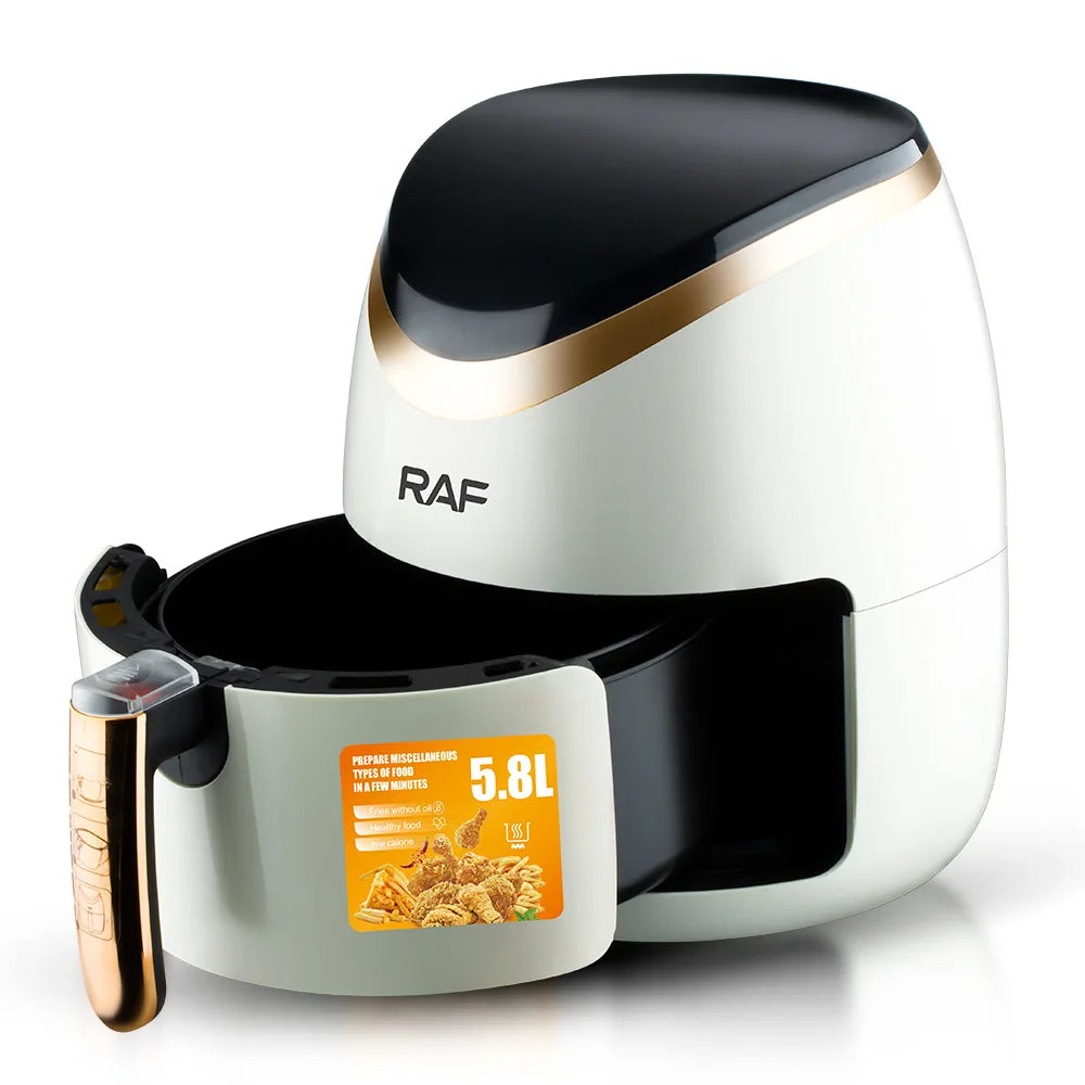 Friteuza cu aer cald - Air Fryer, Capacitate 5.8L, 1500W, Display Digital