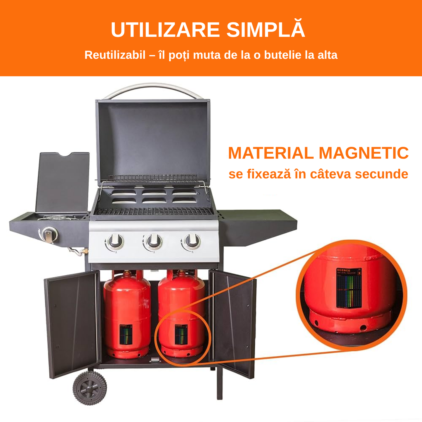 Indicator magnetic pentru nivelul gazului din butelie