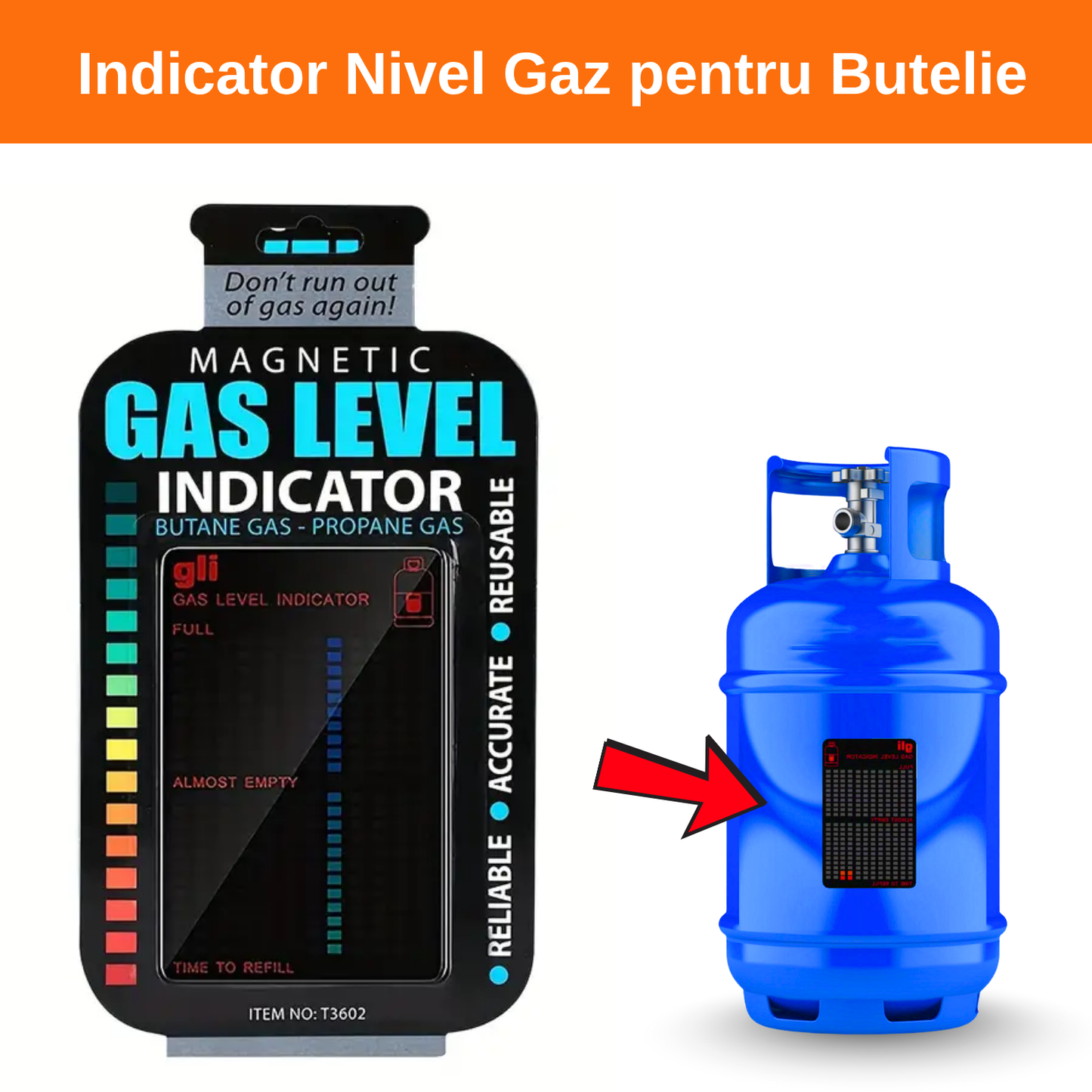 Indicator magnetic pentru nivelul gazului din butelie