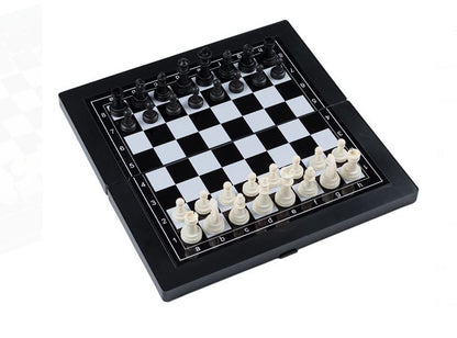 Joc 3 in 1, Table, Sah, Dame, tabla magnetica, 64 piese, 24.5x24.5 cm