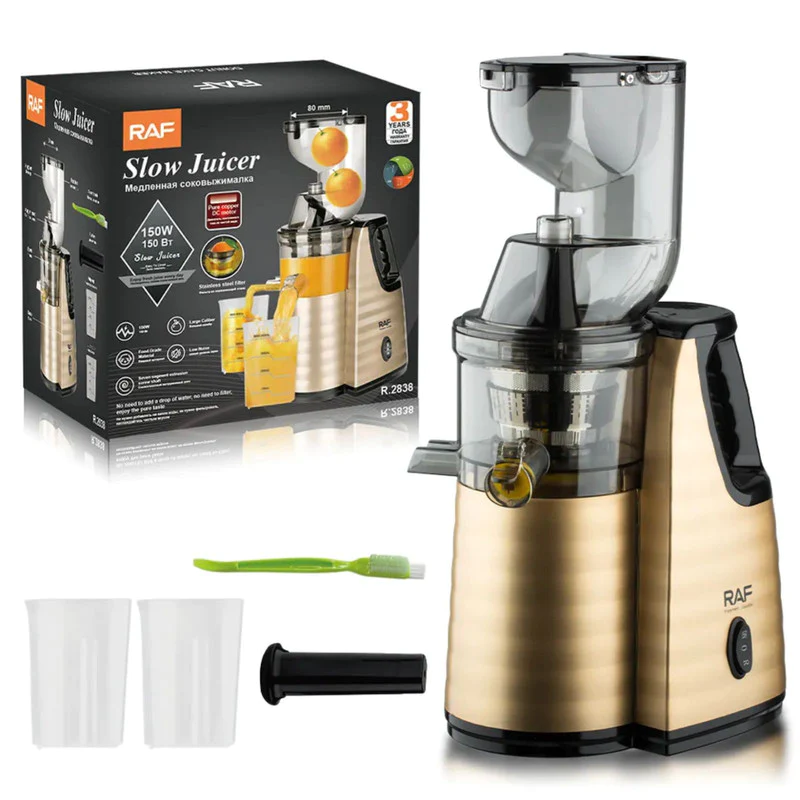 Storcator cu Presare la Rece, Sita din Inox, Putere 150W, cu Melc, Silentios, Recipient Suc, Recipient Pulpa